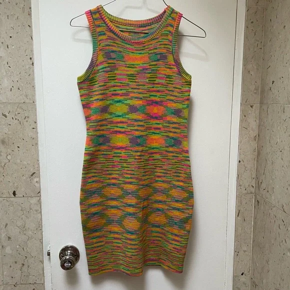 Dresses | Nwot Rainbow Color Bodycon Dress M | Poshmark